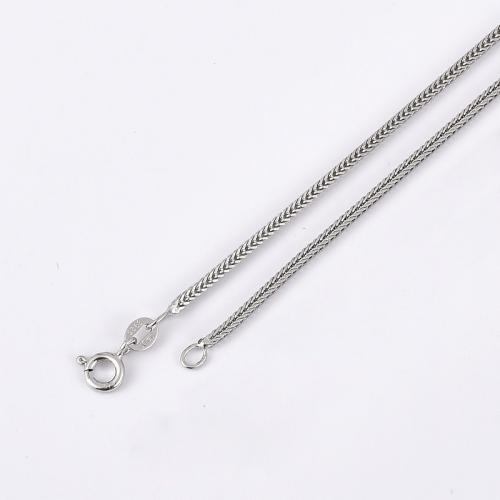 925 Sterling Silver Necklace Chain, different size for choice & for man, silver color, Sold By PC