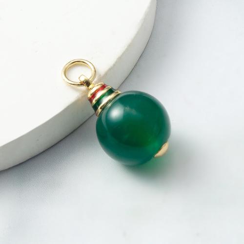 Brass Jewelry Pendants, with Glass, plated, fashion jewelry, green, nickel, lead & cadmium free, 10.50x10.50x19.70mm, Sold By PC