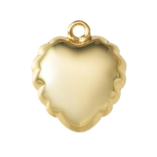 Messing Herz Anhänger, plattiert, Modeschmuck, Goldfarbe, frei von Nickel, Blei & Kadmium, 16.80x9.05x20.50mm, verkauft von PC