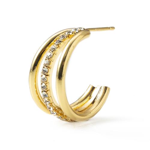 Befestiger Zirkonia Messing Ohrring, plattiert, Modeschmuck & Micro pave Zirkonia, Goldfarbe, frei von Nickel, Blei & Kadmium, 20.20x10x20.90mm, verkauft von Paar