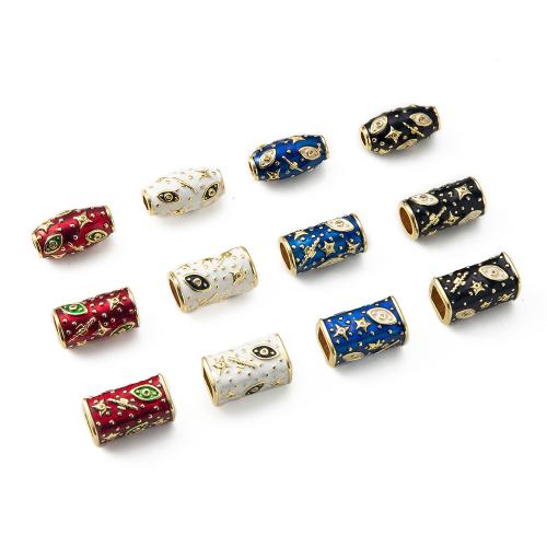 Brass Tube Beads, plated, DIY & enamel & large hole, more colors for choice, nickel, lead & cadmium free, 20.10x10.30x10.30mm, Sold By PC