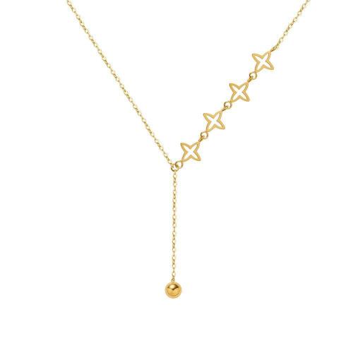 Stainless Steel Jewelry Necklace, 304 Stainless Steel, 18K gold plated, fashion jewelry & for woman & hollow, Length:Approx 45 cm, Sold By PC