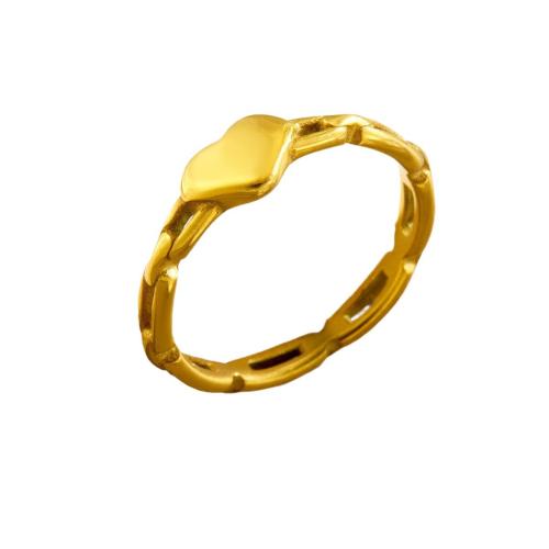 Stainless Steel Finger Ring, 304 Stainless Steel, plated, different size for choice & for woman & hollow, golden, Sold By PC