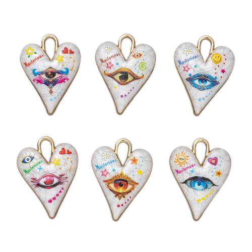 Tibetan Style Heart Pendants, gold color plated, DIY & different designs for choice & enamel, more colors for choice, 6PCs/Bag, Sold By Bag