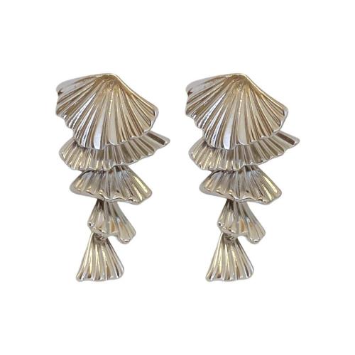 Tibetan Style Drop Earrings, plated, fashion jewelry & for woman, silver color, Sold By PC