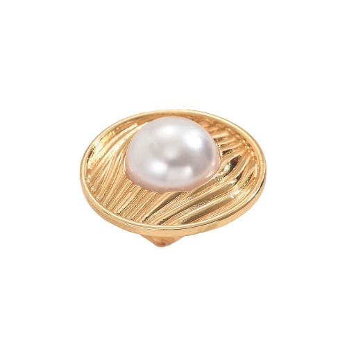 Brass Finger Ring, with Plastic Pearl, plated, fashion jewelry & for woman, Sold By PC