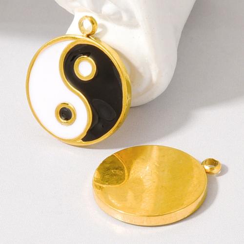 Acier inoxydable 304 Pendentif, Rond, DIY & émail, plus de couleurs à choisir, Vendu par PC