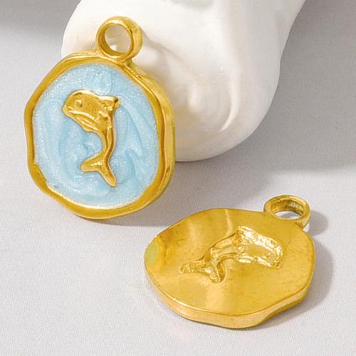 Acier inoxydable 304 Pendentif, dauphin, DIY & émail, plus de couleurs à choisir, 10PC/sac, Vendu par sac