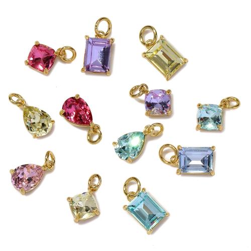 Befestigter Zirkonia Messing Anhänger, plattiert, DIY & verschiedene Stile für Wahl & Micro pave Zirkonia, keine, frei von Nickel, Blei & Kadmium, verkauft von PC