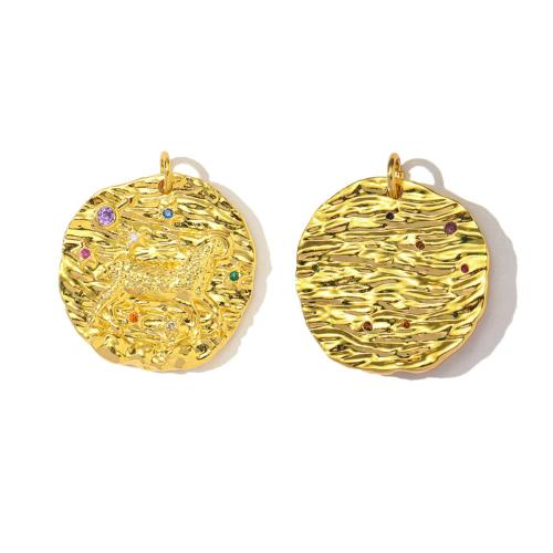 Befestigter Zirkonia Messing Anhänger, goldfarben plattiert, DIY & verschiedene Stile für Wahl & Micro pave Zirkonia, goldfarben, frei von Nickel, Blei & Kadmium, 3PCs/Tasche, verkauft von Tasche