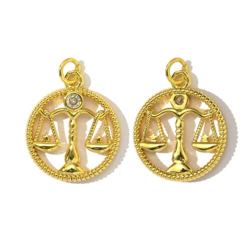 Befestigter Zirkonia Messing Anhänger, goldfarben plattiert, DIY & verschiedene Stile für Wahl & Micro pave Zirkonia, goldfarben, frei von Nickel, Blei & Kadmium, 3PCs/Tasche, verkauft von Tasche
