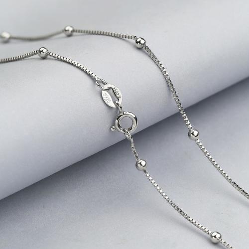 925 Sterling Silver Necklace Chain, different size for choice & box chain & for woman, more colors for choice, Sold By PC