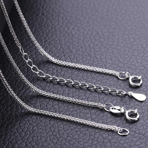 925 Sterling Silver Chains, chopin chain & different size for choice, silver color, Sold By PC