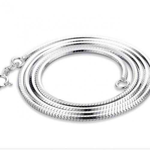 925 Sterling Silver Chains, different size for choice & snake chain, silver color, Sold By PC