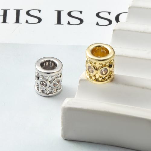 Zirkonia Micro Pave Messing Europa Bead, plattiert, DIY & Micro pave Zirkonia, keine, frei von Nickel, Blei & Kadmium, 7.86x8.60x8.60mm, verkauft von PC