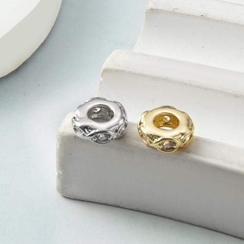 Zirkonia Micro Pave Messing Europa Bead, plattiert, DIY & Micro pave Zirkonia, keine, frei von Nickel, Blei & Kadmium, 2.30x6.35x6.35mm, verkauft von PC