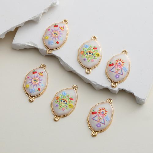 Tibetan Style Pendants, with Resin, gold color plated, DIY & different designs for choice & enamel & double-hole, 10PCs/Bag, Sold By Bag