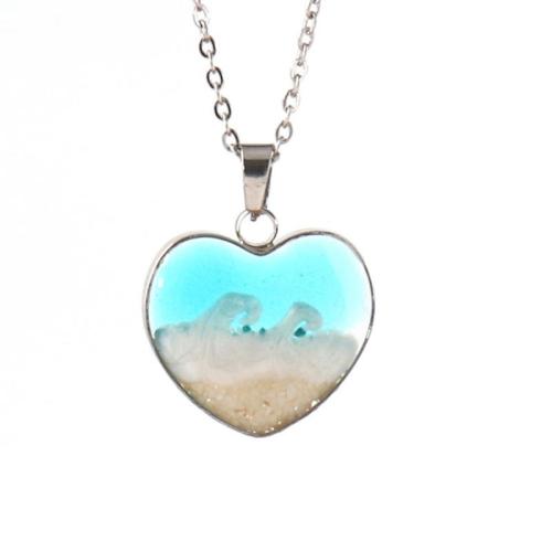 Tibetan Style Jewelry Necklace, with 304 Stainless Steel Chain, epoxy gel, different styles for choice & for woman & enamel, original color, Length:Approx 41-50 cm, 6PCs/Bag, Sold By Bag