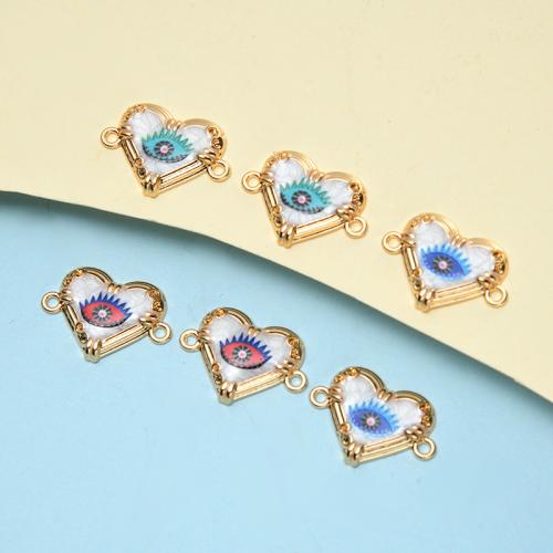 Tibetan Style Heart Pendants, with Resin, gold color plated, DIY & enamel & double-hole, more colors for choice, 10PCs/Bag, Sold By Bag