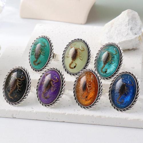 Tibetan Style Cuff Finger Ring, with Resin, handmade, Unisex & different designs for choice & luminated, 6PCs/Bag, Sold By Bag