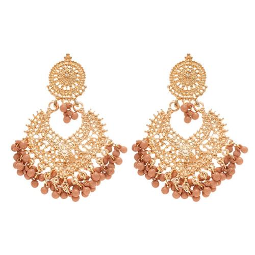 Tibetan Style Drop Earrings, with Plastic, plated, fashion jewelry & for woman, coffee color, Sold By Pair