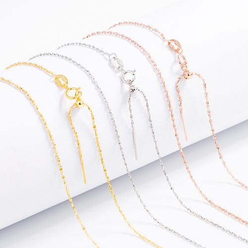 925 Sterling Silver Necklace Chain, DIY & different size for choice, more colors for choice, Sold By PC