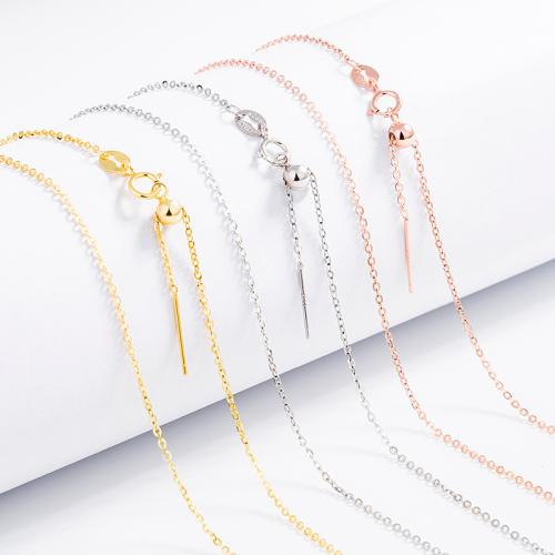 925 Sterling Silver Necklace Chain, DIY & different size for choice & oval chain, more colors for choice, Sold By PC