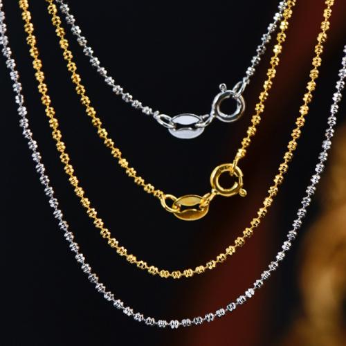 925 Sterling Silver Necklace Chain, flower cut & different size for choice & ball chain, more colors for choice, Sold By PC