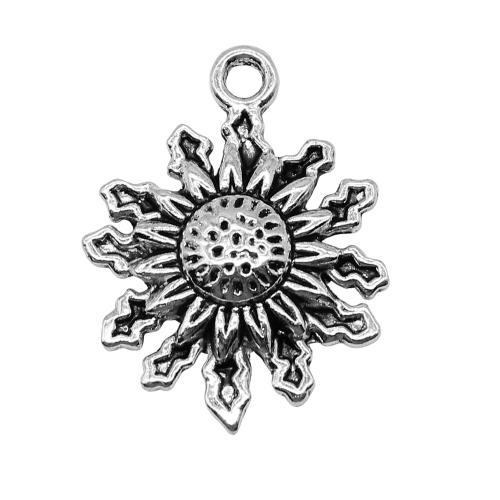 Tibetan Style Pendants, Sun, antique silver color plated, DIY, Sold By PC