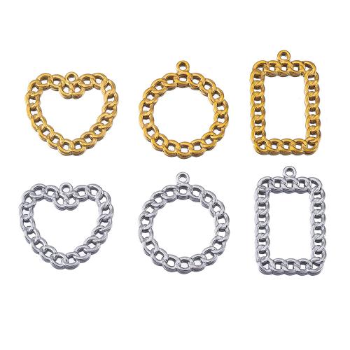 Stainless Steel Pendants, 304 Stainless Steel, plated, DIY & different styles for choice & hollow, more colors for choice, 2PCs/Bag, Sold By Bag