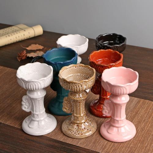 Porcelain Candle Holder, Quarter Tila, handmade, for home and office & durable, more colors for choice, Sold By PC