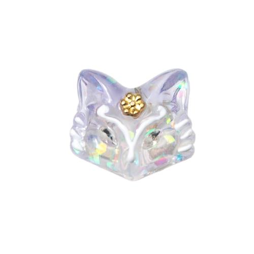 Resin Jewelry Beads, with Brass, Fox, DIY, more colors for choice, 14.70x9.50x13mm, Hole:Approx 1.2mm, Sold By PC