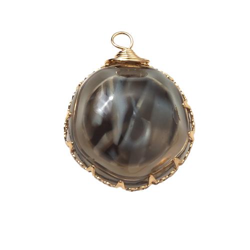 Resin Pendant, with Brass, Round, DIY, more colors for choice, 21.50x10.30x27.10mm, Hole:Approx 1.2mm, Sold By PC