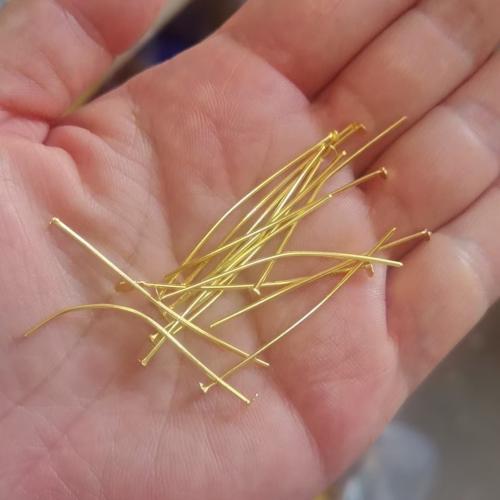 Iron Headpin, Strawberry, plated, DIY, golden, nickel, lead & cadmium free, 0.80x30mm, 200PCs/Bag, Sold By Bag