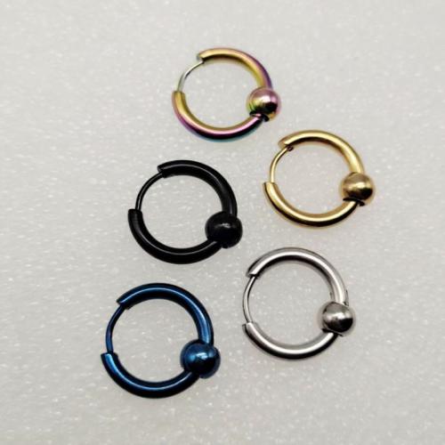 304 Stainless Steel Huggie Hoop Earring, plated, Unisex & different size for choice, more colors for choice, Sold By PC