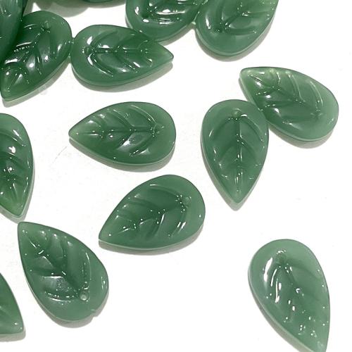 Lampwork Beads, Leaf, DIY, Random Color, 11x18mm, Sold By PC