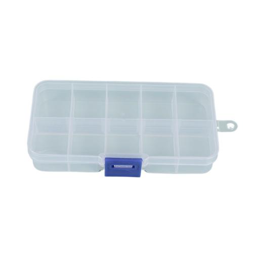 Polypropylene(PP) Storage Box, dustproof & 10 cells & different styles for choice, clear, 129x68x21mm, Sold By PC