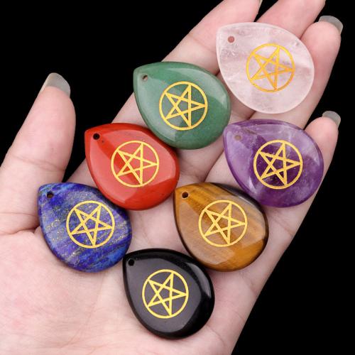 Gemstone Pendant, fashion jewelry & DIY, more colors for choice, 2.50x3.30mm, Sold By PC