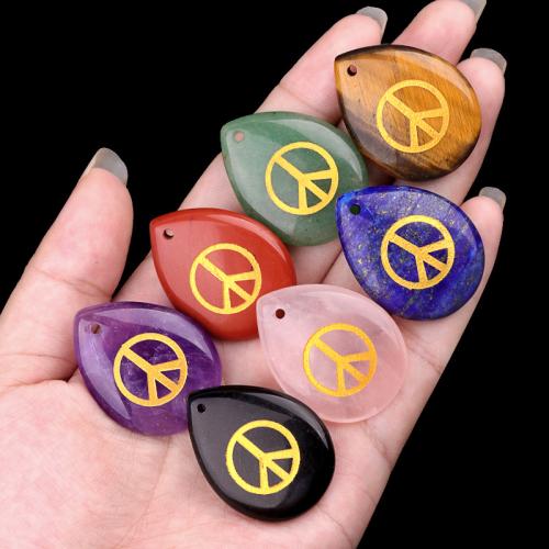 Gemstone Pendant, fashion jewelry & DIY, more colors for choice, Sold By PC