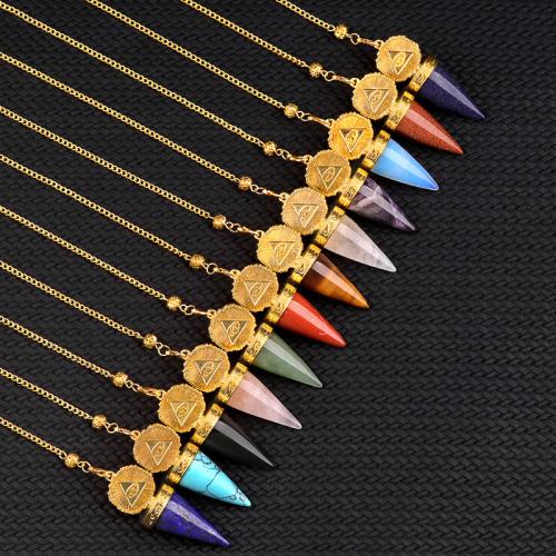 Gemstone Pendulum Pendant, fashion jewelry, more colors for choice, Sold By PC