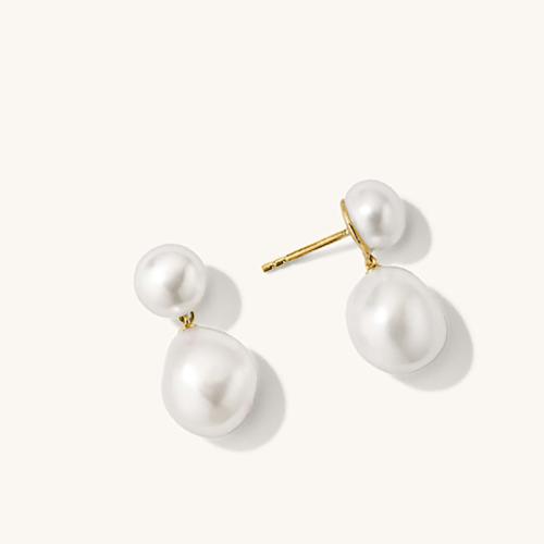 Pendientes de Perlas de Freshwater, Perlas cultivadas de agua dulce, chapado en color dorado, Joyería, más colores para la opción, 130x80x90mm, Vendido por Par