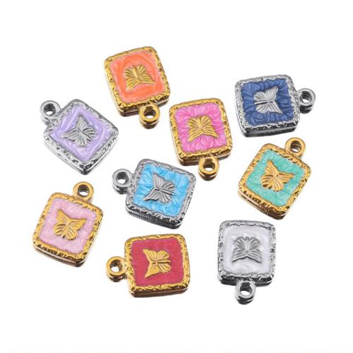 Stainless Steel Pendants, 304 Stainless Steel, plated, DIY & enamel, more colors for choice, 5PCs/Bag, Sold By Bag