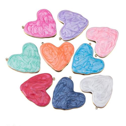 Stainless Steel Heart Pendants, 304 Stainless Steel, plated, DIY & enamel, more colors for choice, 2PCs/Bag, Sold By Bag