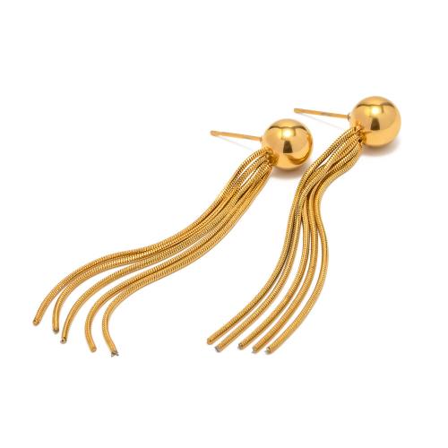 Fashion Fringe Earrings, 304 Stainless Steel, 18K gold plated, fashion jewelry & for woman, 50x50x50mm, Sold By Pair