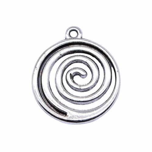 Tibetan Style Pendants, Round, antique silver color plated, DIY & hollow, Sold By PC