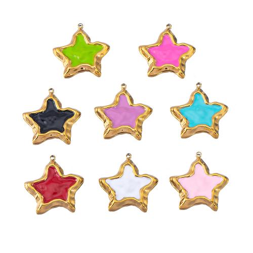Stainless Steel Pendants, 304 Stainless Steel, Star, plated, DIY & enamel, more colors for choice, 2PCs/Bag, Sold By Bag