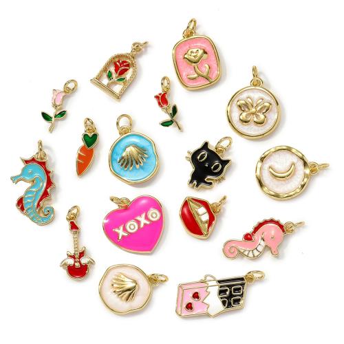 Brass Jewelry Pendants, plated, DIY & enamel, more colors for choice, nickel, lead & cadmium free, Sold By PC