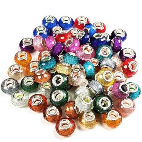 Resin Large Hole Bead, DIY & faceted, more colors for choice, 10mm, Sold By PC