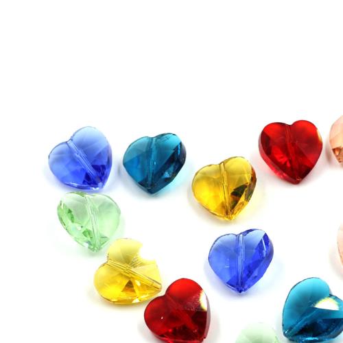 Abalorios de Cristal, Vidrio, Corazón, Bricolaje, más colores para la opción, 14mm, Vendido por UD