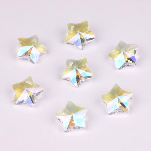 Glass Pendant, Star, DIY, more colors for choice, 14mm, Sold By PC